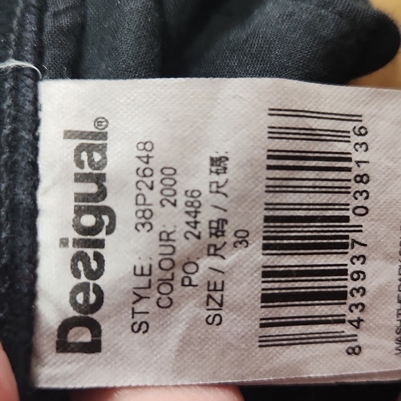 Desigual Velour Cotton Stretch Pants 38P2648 FLORES - Picture 8 of 9